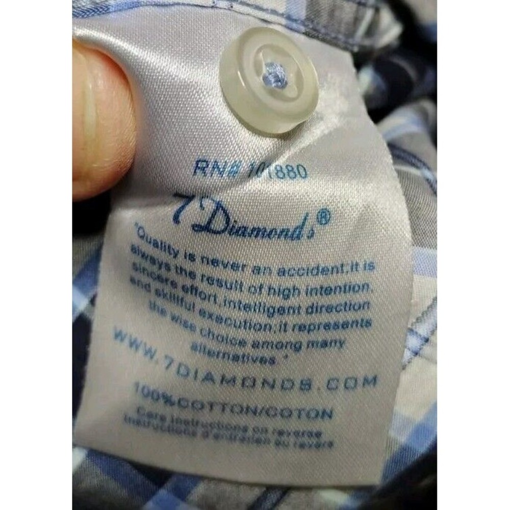 7‎ Diamonds Mens Western Short Sleeve Shirt - XL Slim Fit - Picture 6 of 9